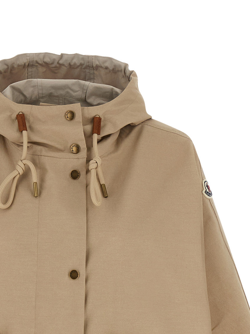 Beige Solid Hood Jacket 3