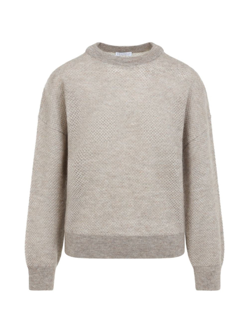 Grey Knitted Crew Neck Sweater 1