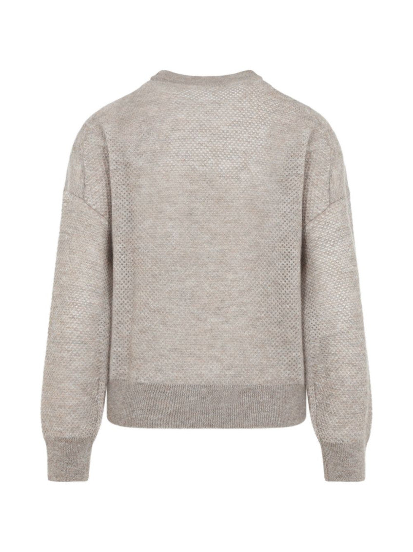 Grey Knitted Crew Neck Sweater 2
