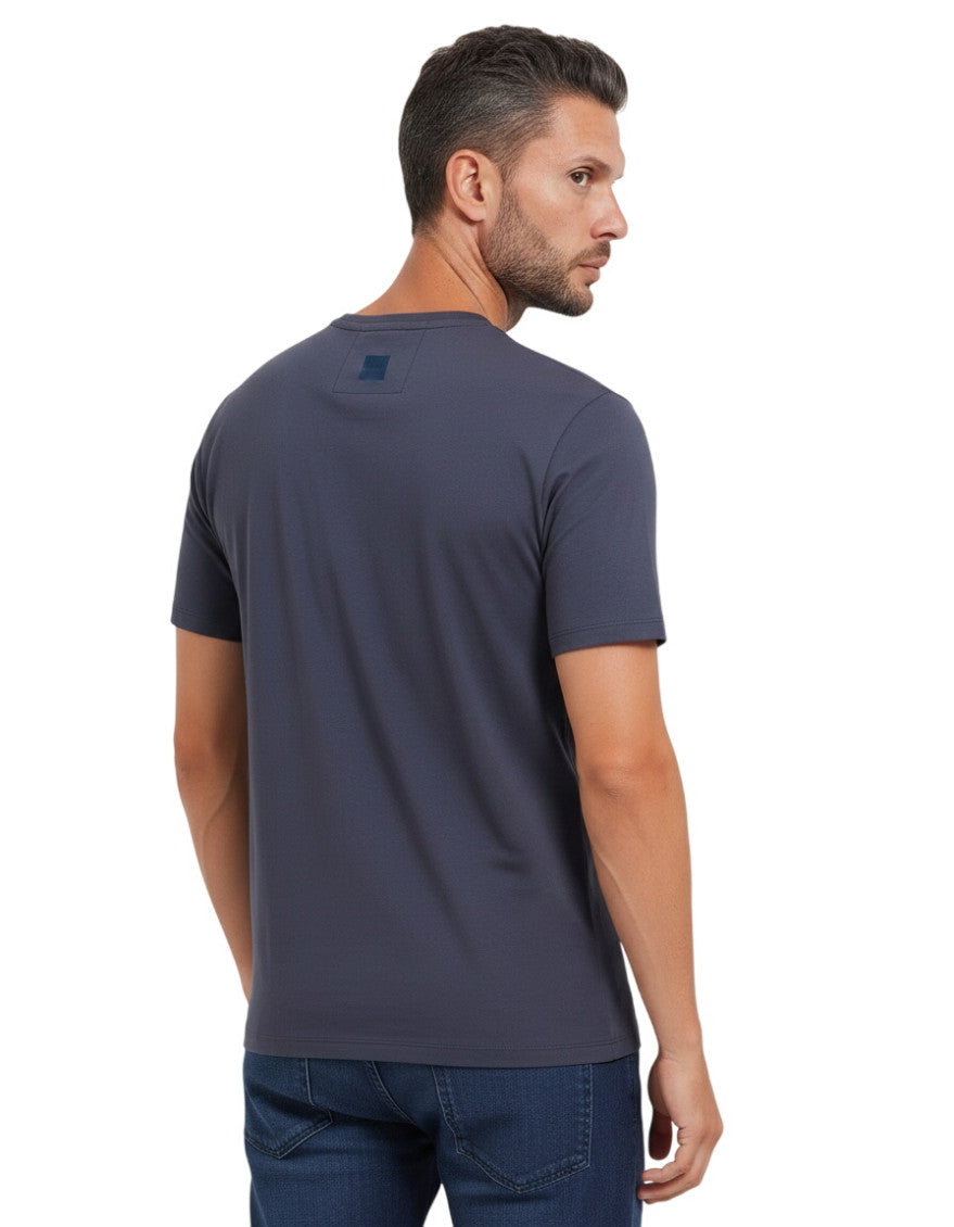 Blue Crew Neck T-Shirt 2