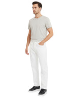 White Tapered Mid Rise Jeans 1