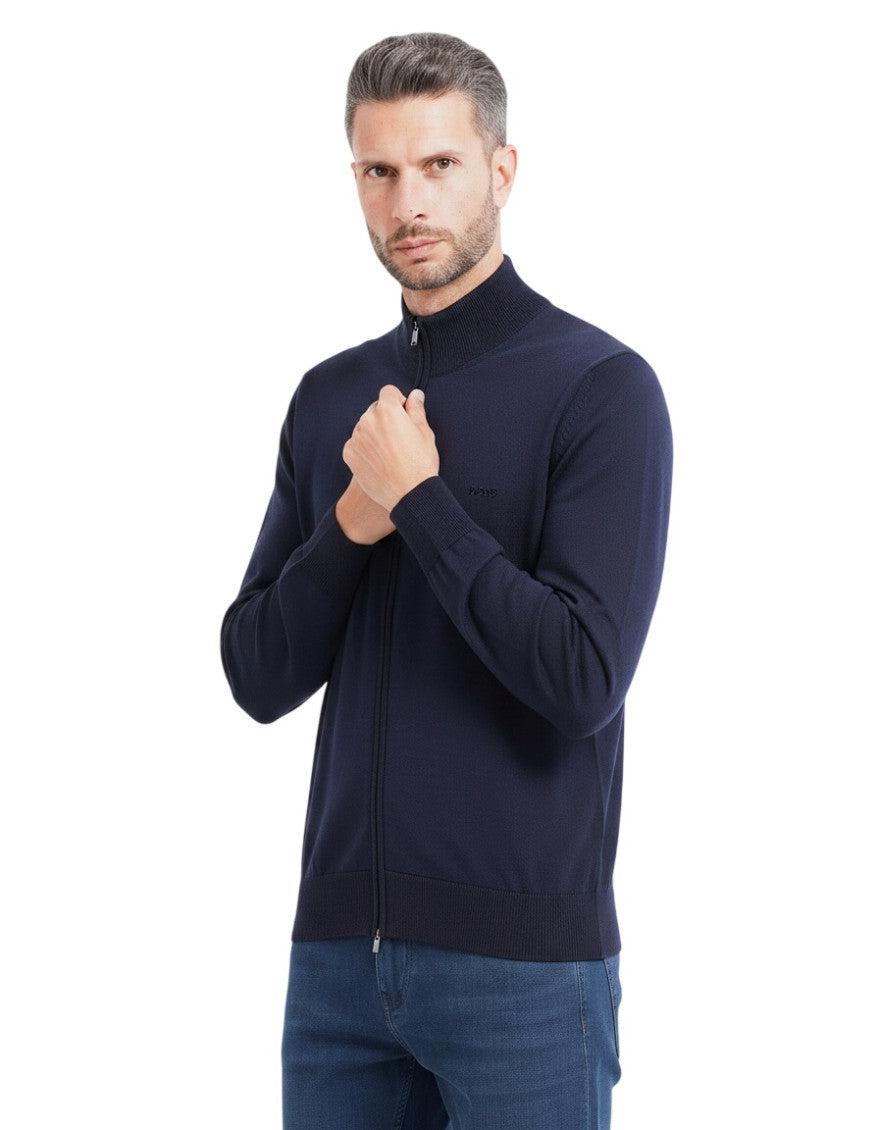Blue Logo Zip Up Cardigan 1