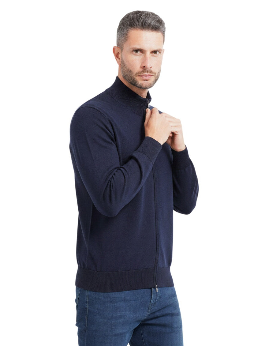 Blue Logo Zip Up Cardigan 2