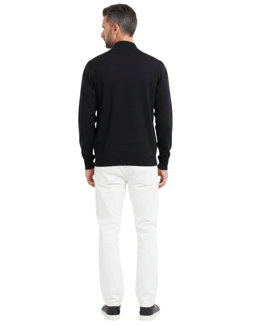 Black Logo Zip Up Sweater 2