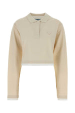 Beige Logo Shirt Collar Polo 1