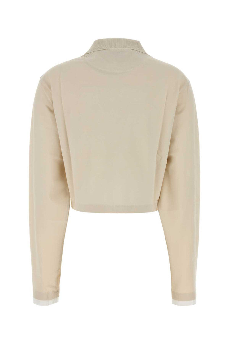 Beige Logo Shirt Collar Polo 2