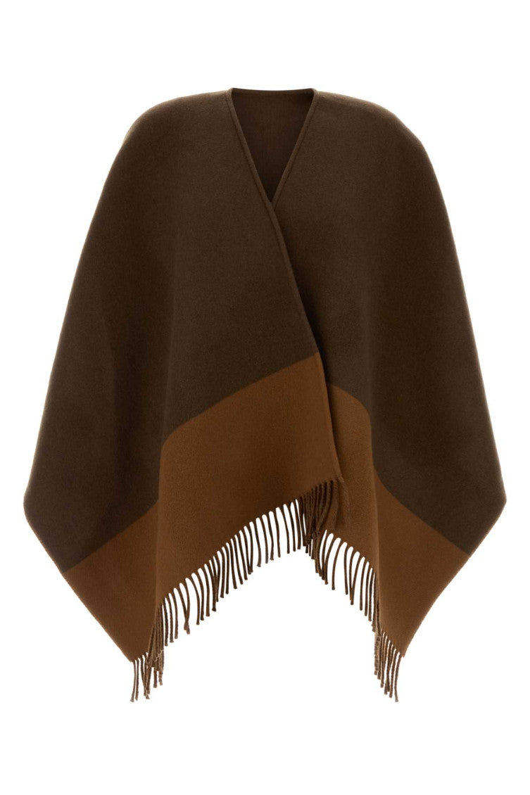 Brown Color Block V Neck Sweater 1