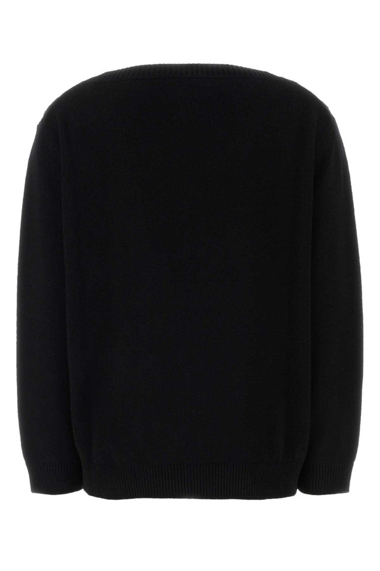 Black Lace V Neck Sweater 2