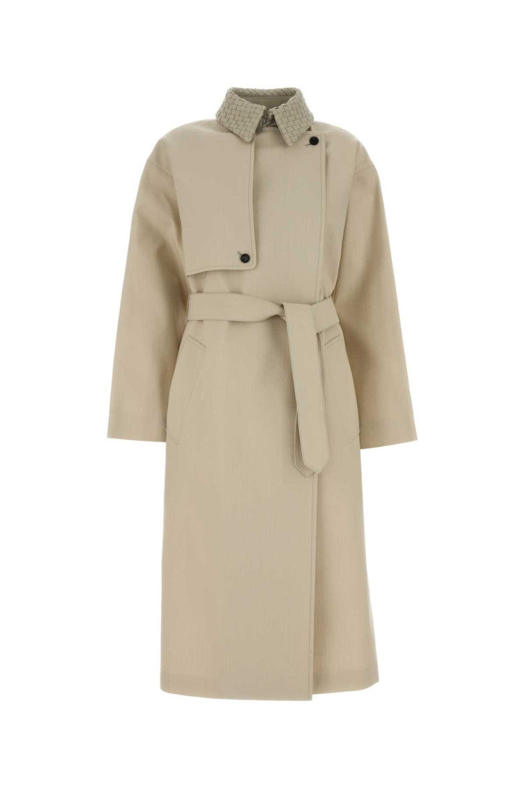 Beige Shirt Collar Trench Coat 1