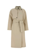 Beige Shirt Collar Trench Coat 1