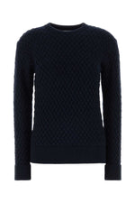 Blue Knitted Crew Neck Sweater 1