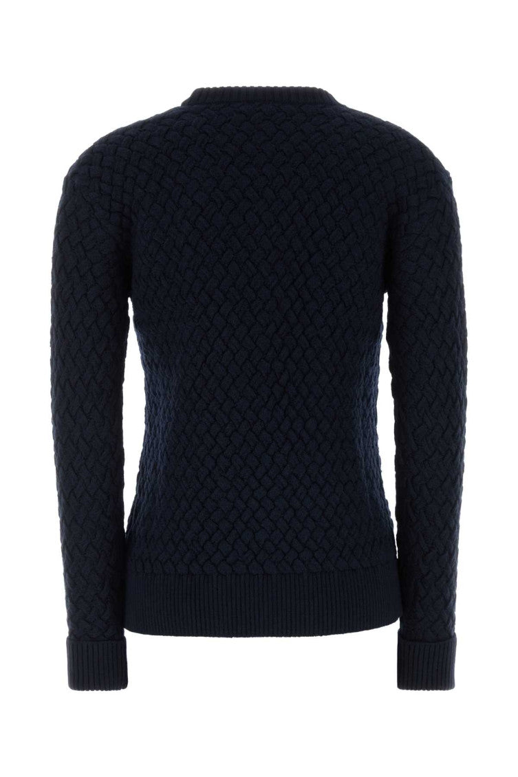 Blue Knitted Crew Neck Sweater 2