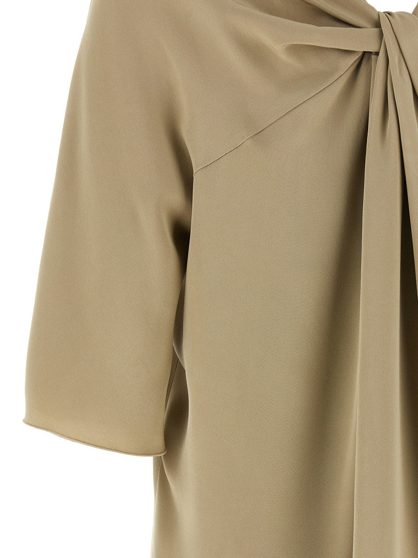Beige Solid Round Neck Top 4