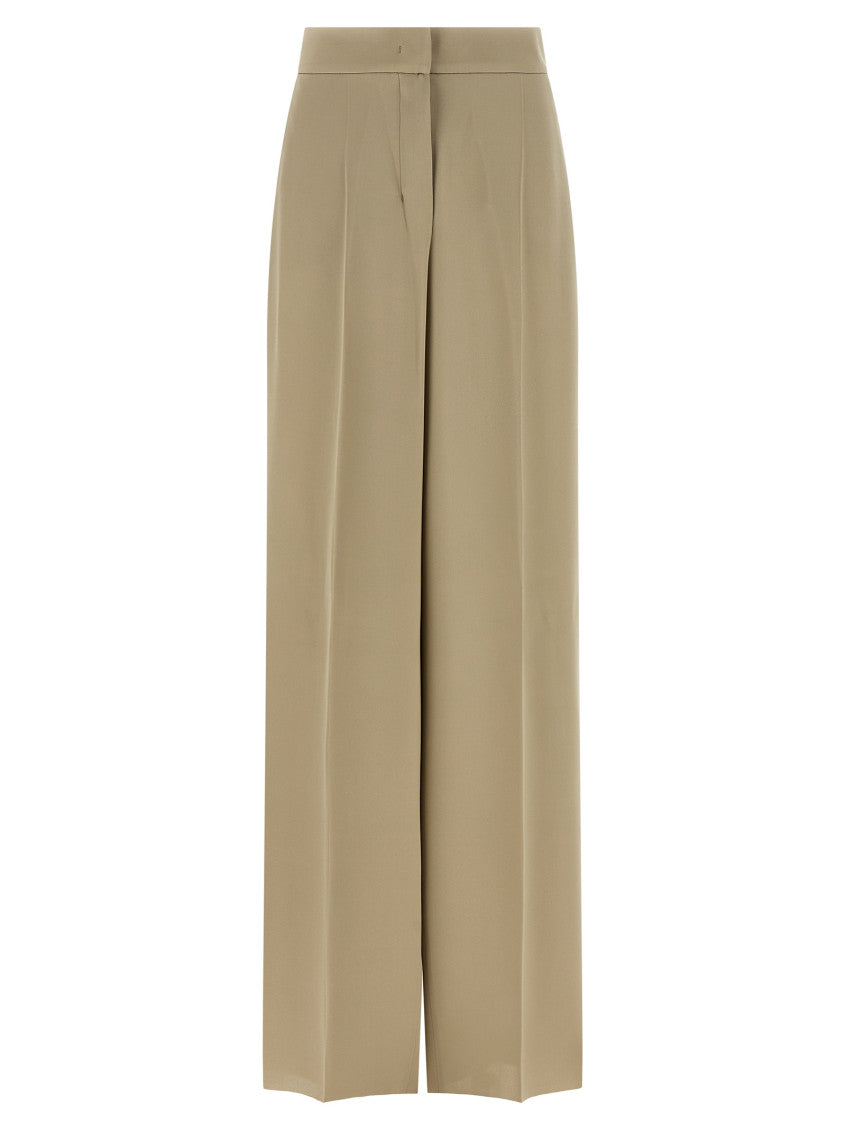 Beige Tailored Pleated Pants 1