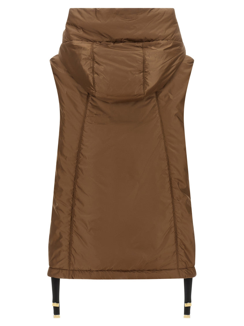 Brown Solid Hood Jacket 2