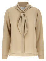Beige Solid Mock Collar Top 1