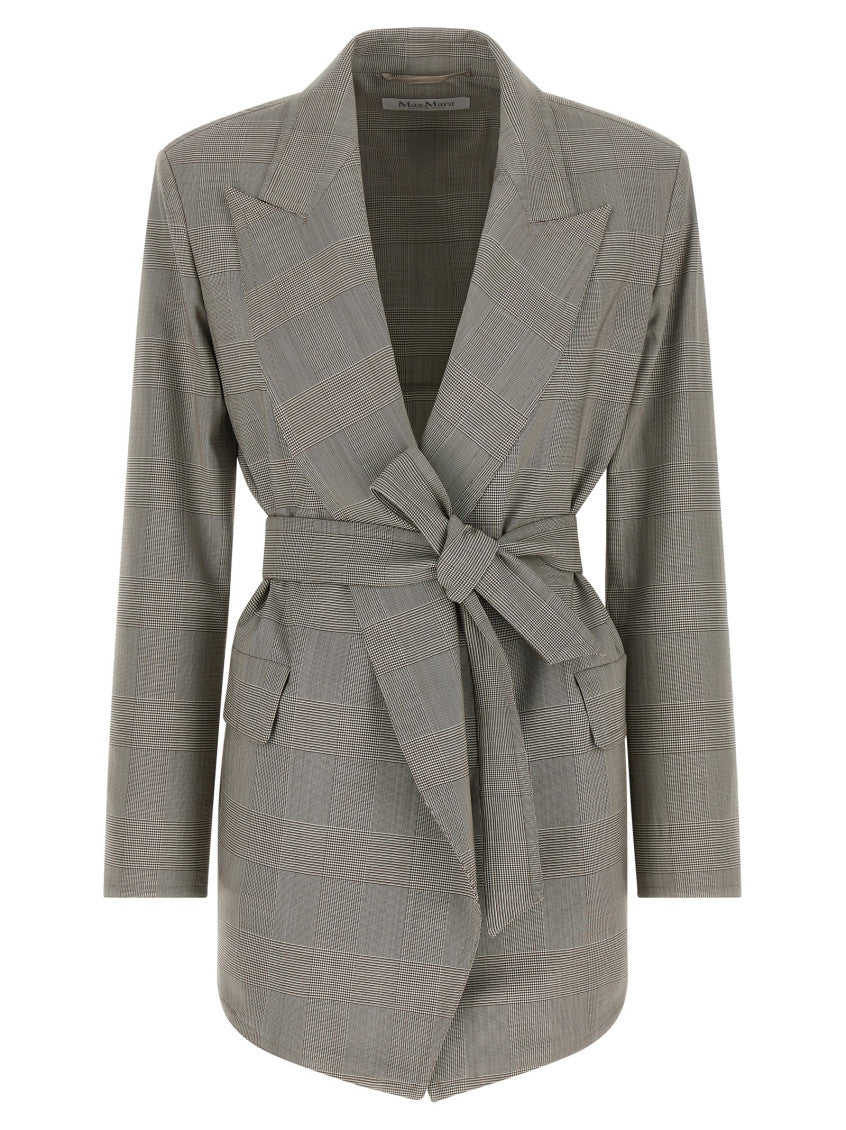 Grey Checks Peaked Lapel Blazer 1