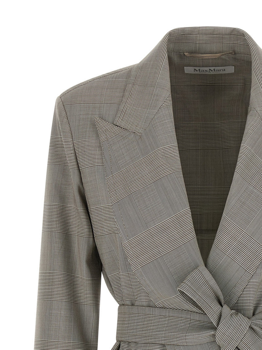Grey Checks Peaked Lapel Blazer 3