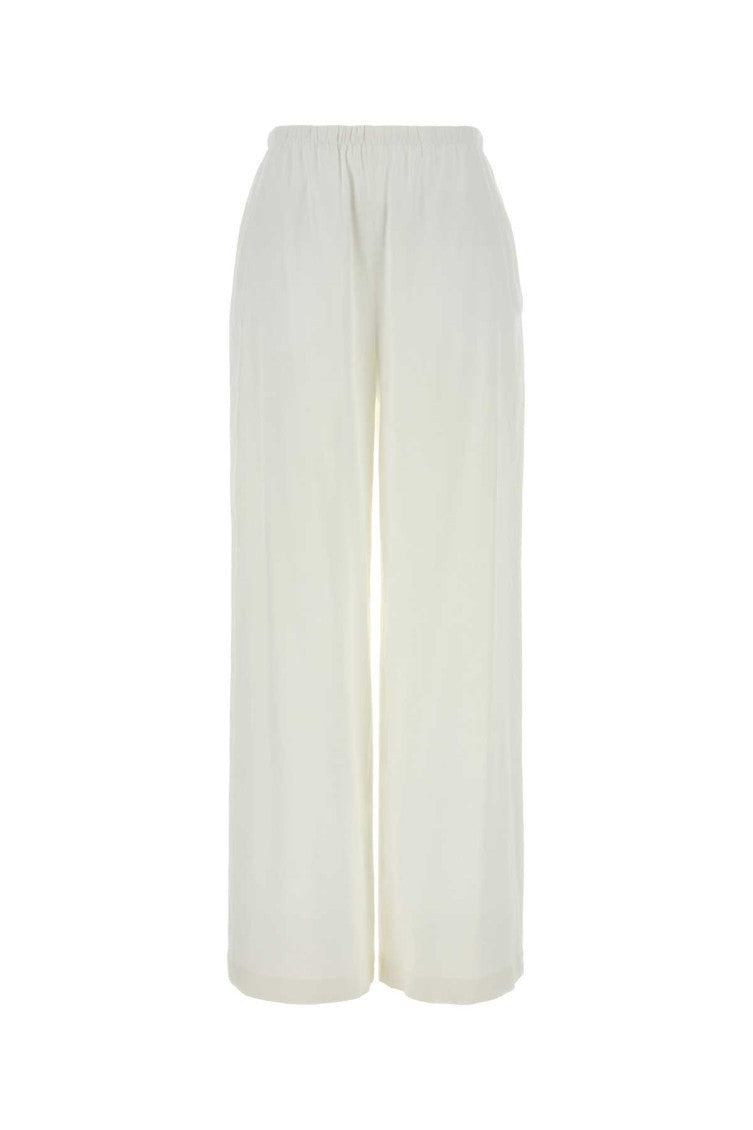 White Relaxed Elasticated Pants 1