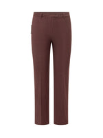 Dark Brown Straight Flat Front Pants 1