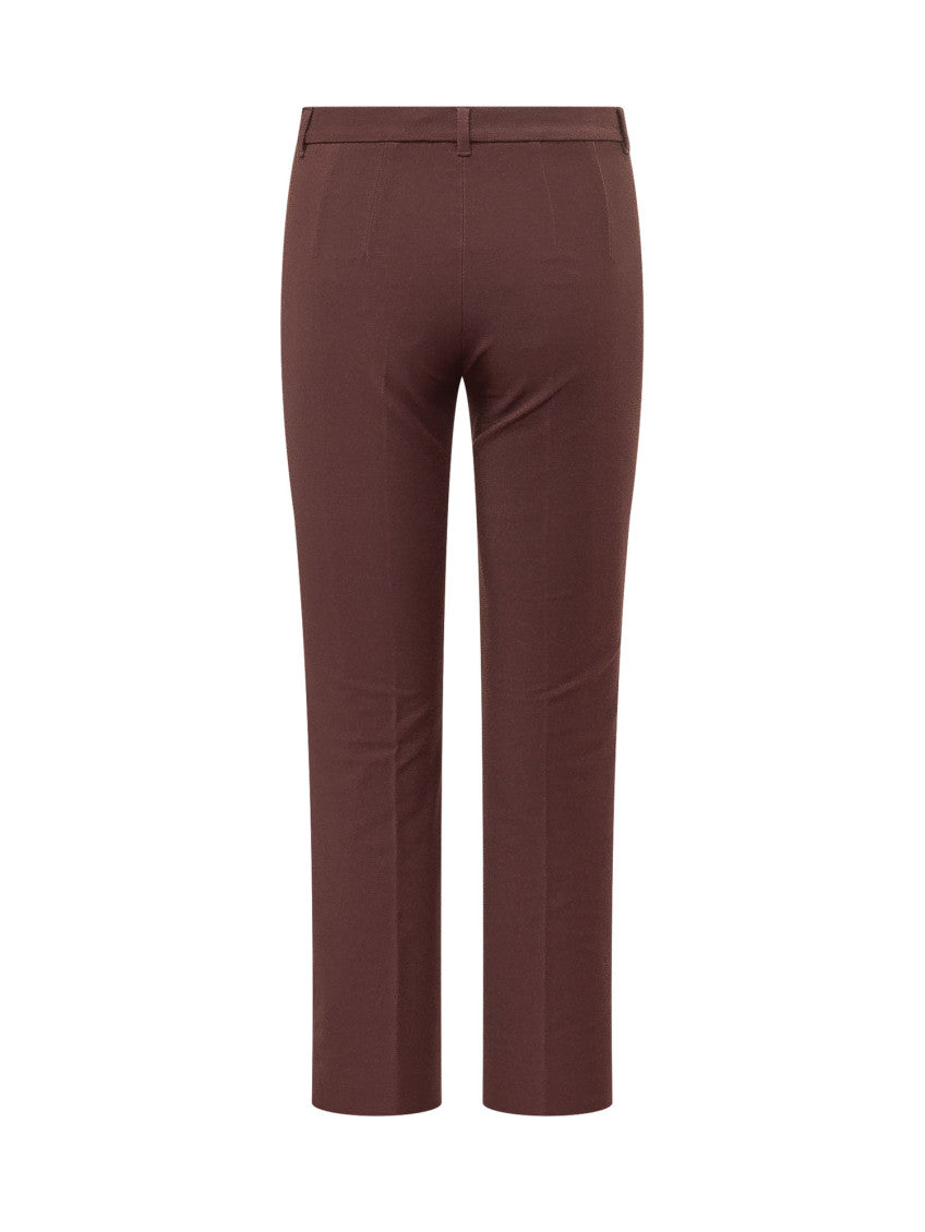 Dark Brown Straight Flat Front Pants 2
