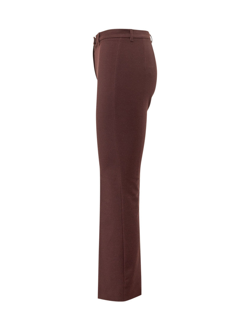 Dark Brown Straight Flat Front Pants 3