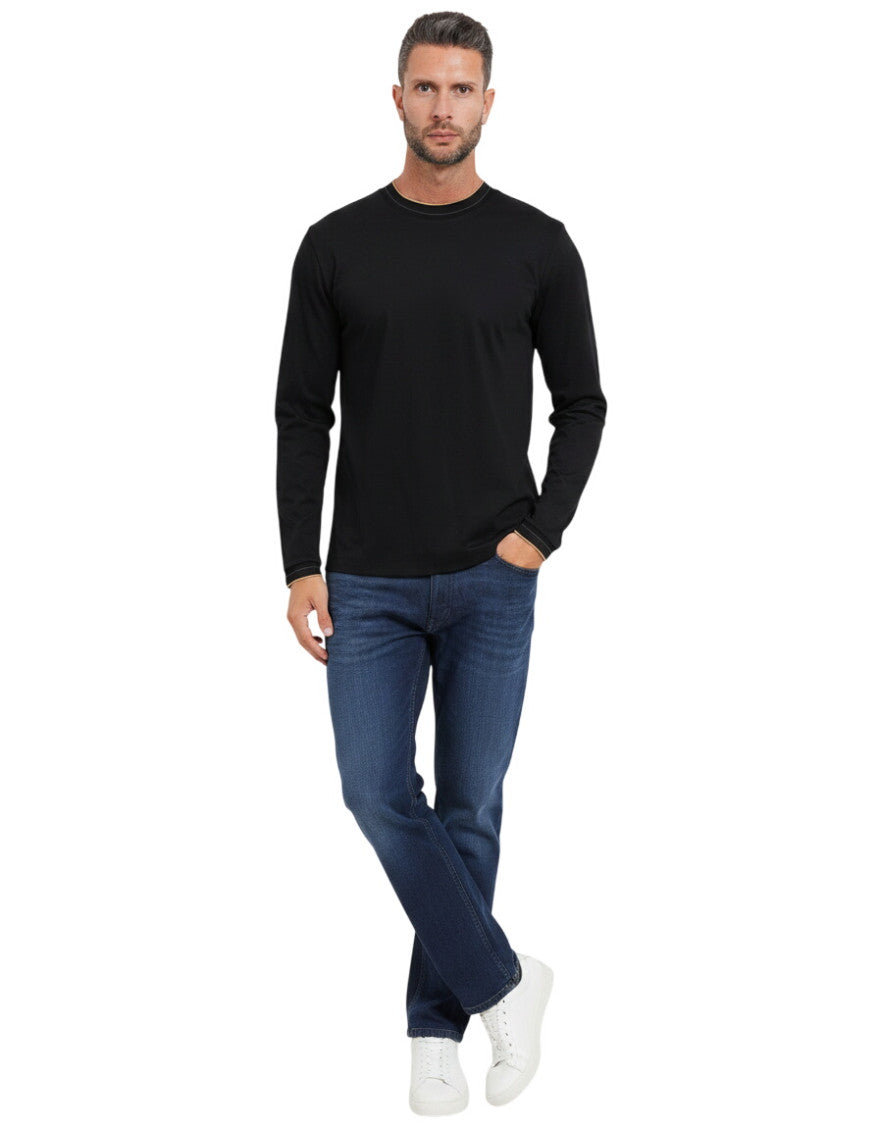 Black Solid Full Sleeves T-Shirt 1