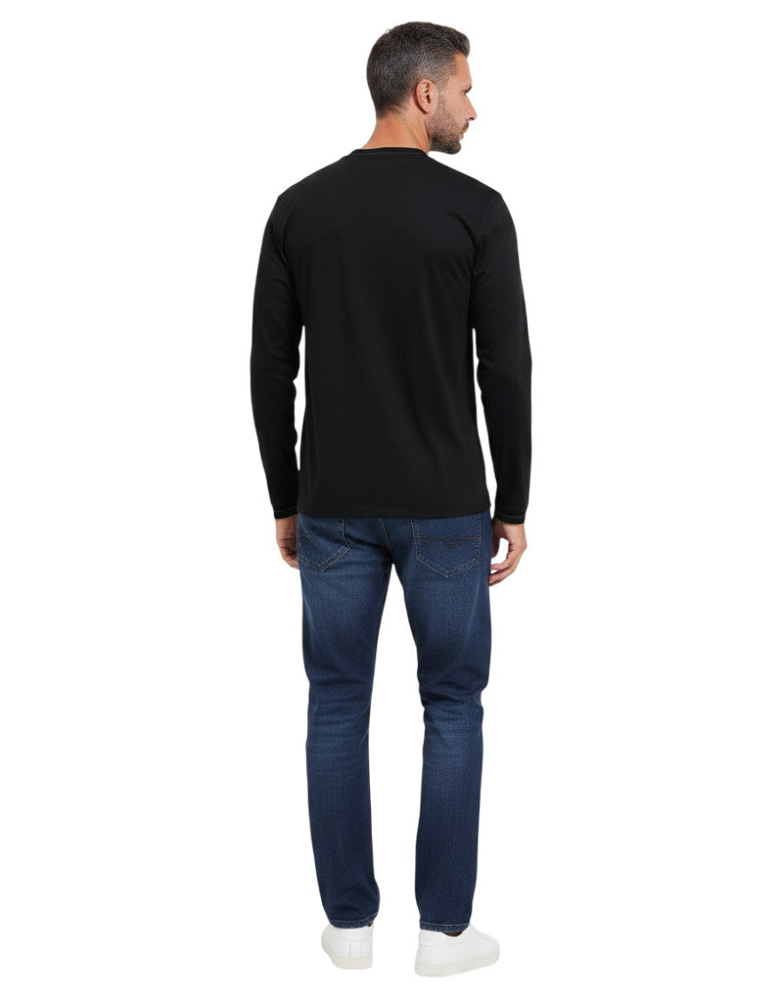 Black Solid Full Sleeves T-Shirt 2