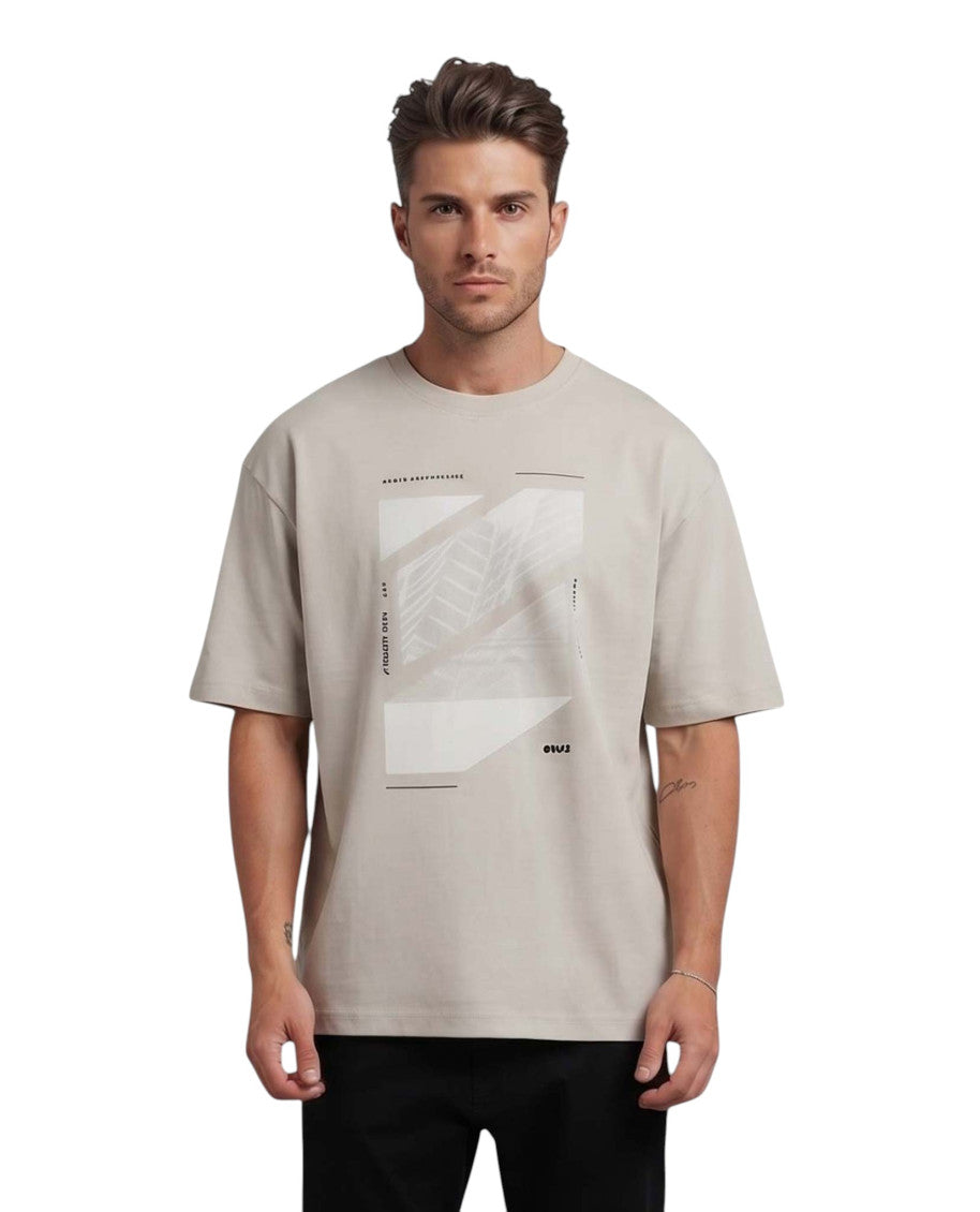 Beige Crew Neck T-Shirt 1