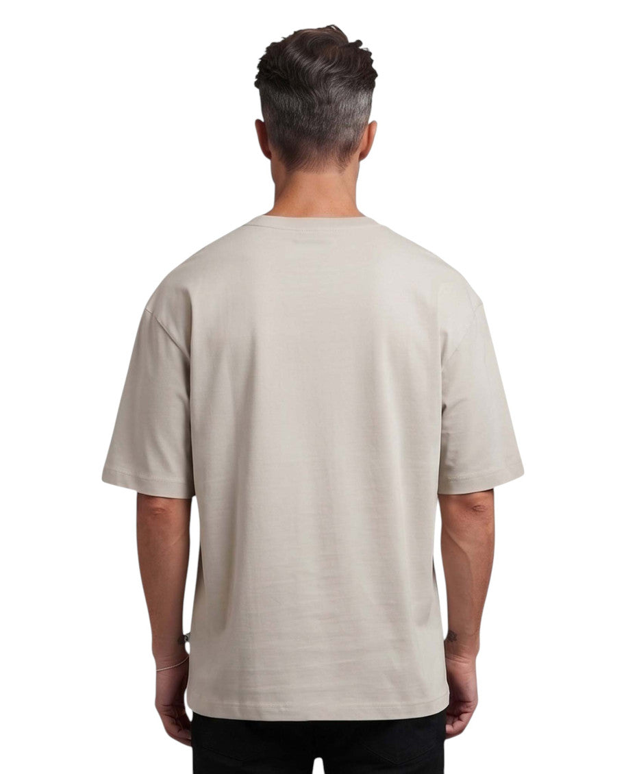 Beige Crew Neck T-Shirt 2