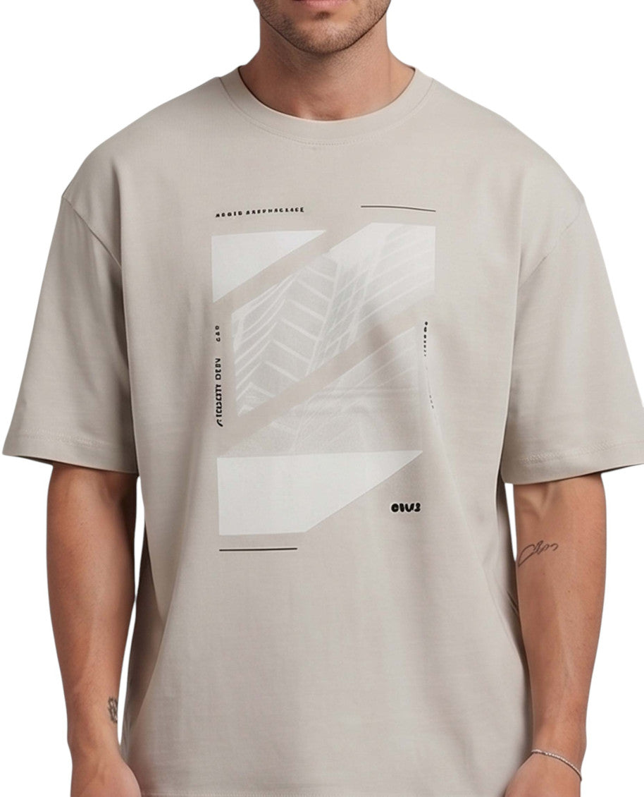 Beige Crew Neck T-Shirt 3