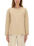Beige Logo Crew Neck Sweatshirt 1