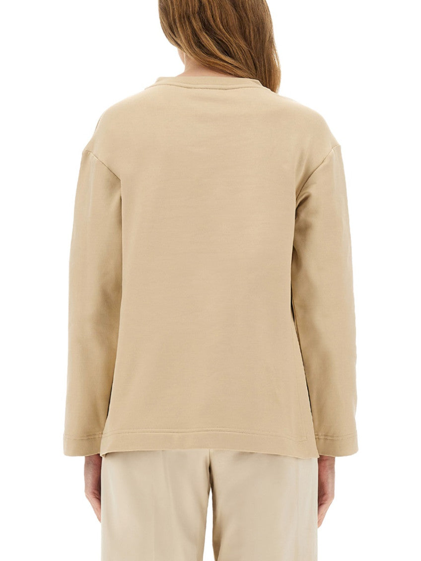 Beige Logo Crew Neck Sweatshirt 2