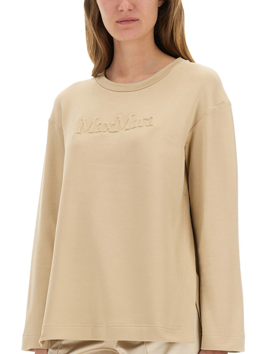 Beige Logo Crew Neck Sweatshirt 3
