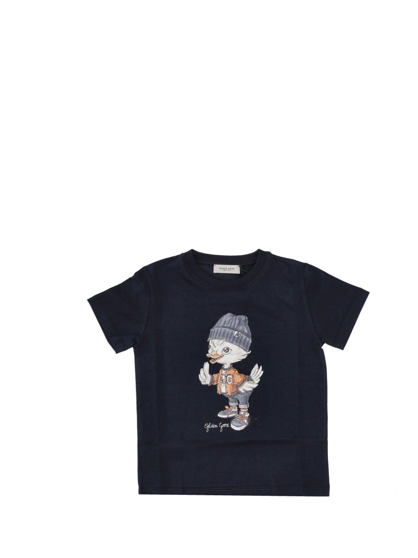 Kids Navy Blue Graphic T-Shirt 1