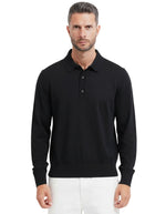 Black Solid Full Sleeves Polo 1