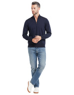 Blue Solid Half Zip Sweater 1