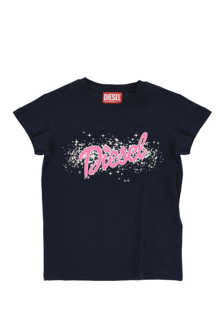 Girls Navy Blue Graphic T-Shirt 1