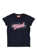 Girls Navy Blue Graphic T-Shirt 1