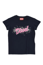 Girls Navy Blue Graphic T-Shirt 1