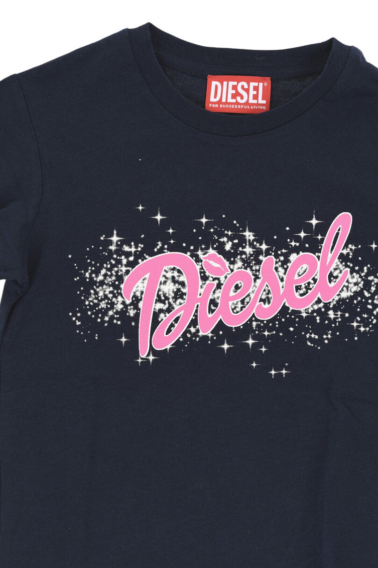 Girls Navy Blue Graphic T-Shirt 3