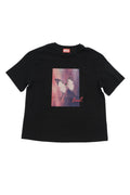 Girls Black Graphic T-Shirt 1