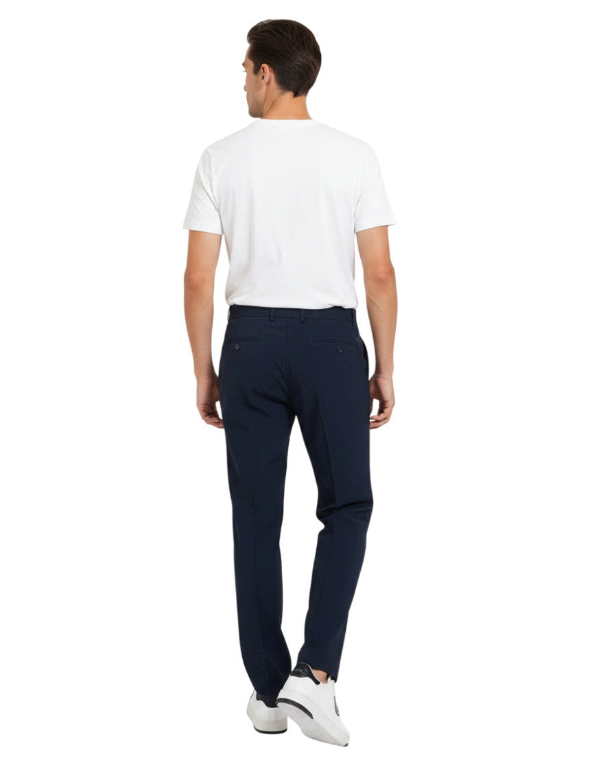 Blue Slim Pleated Trousers 2
