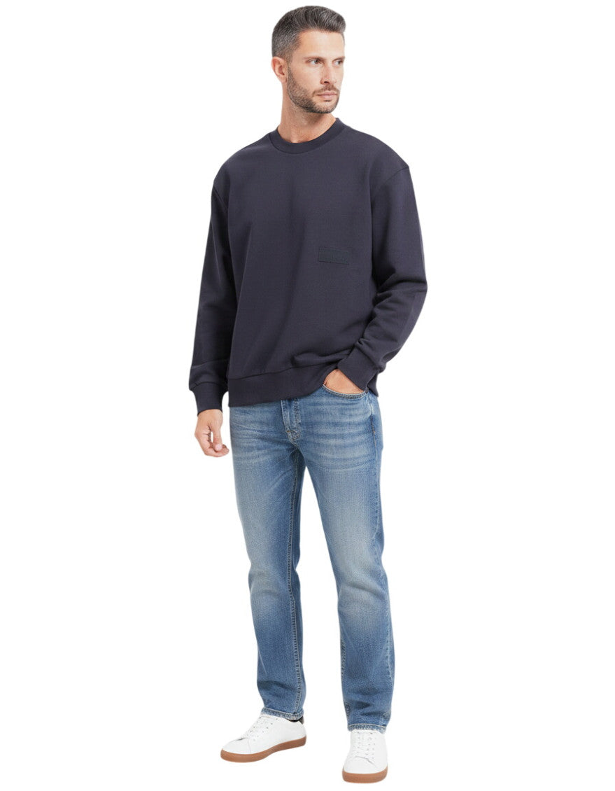 Blue Crew Neck Sweatshirt 1