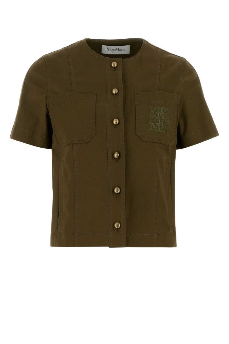 Green Logo Round Neck Jacket 1