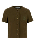 Green Logo Round Neck Jacket 1