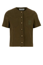 Green Logo Round Neck Jacket 1