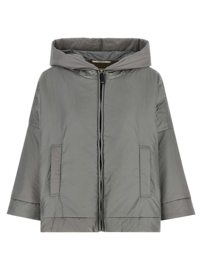 Grey Solid Hood Jacket 1