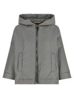 Grey Solid Hood Jacket 1