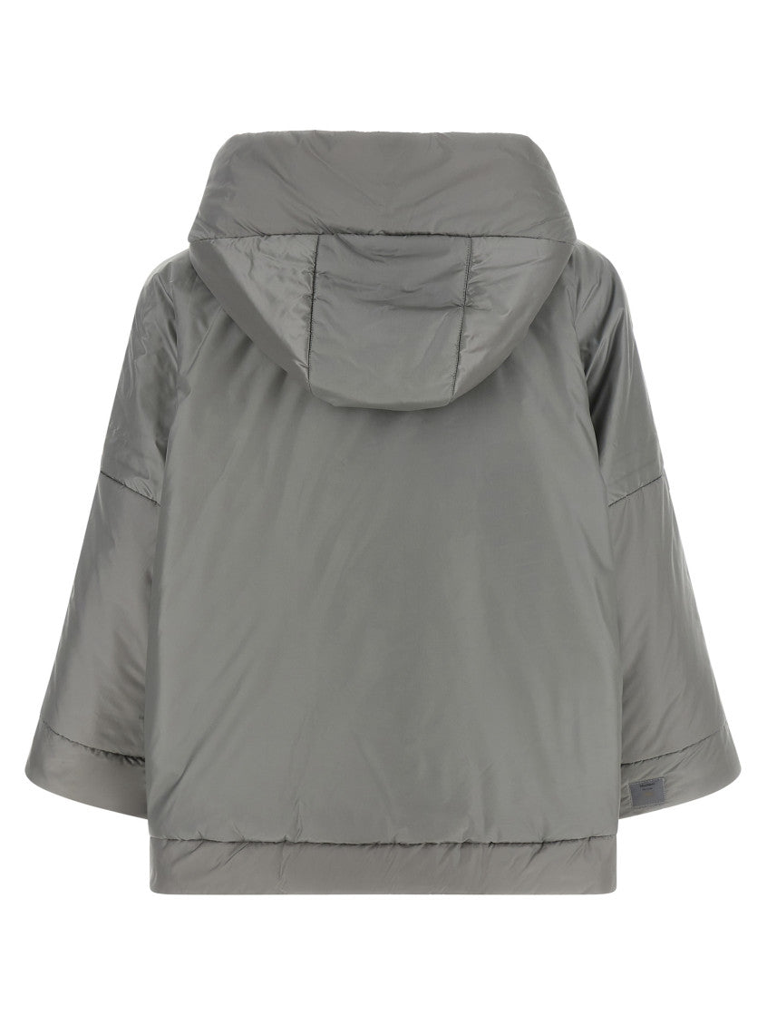 Grey Solid Hood Jacket 2